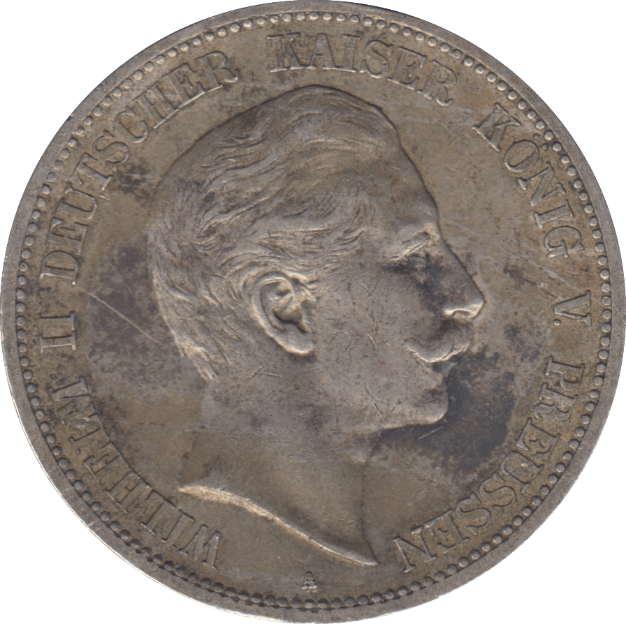 1898 SILVER PRUSSIA 5 MARK - SILVER WORLD COINS - Cambridgeshire Coins