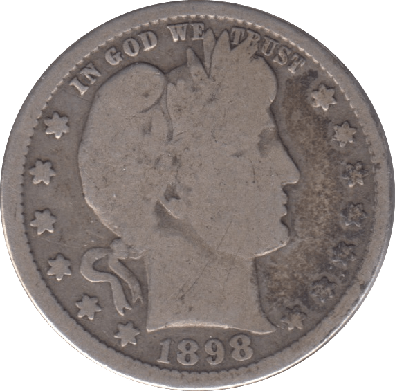 1898 SILVER QUARTER DOLLAR USA - SILVER WORLD COINS - Cambridgeshire Coins