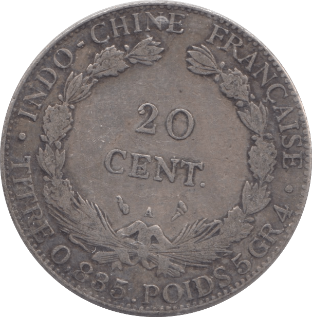 1898 SILVER VIETNAM 20 CENTS FRANCE INDO CHINA - SILVER WORLD COINS - Cambridgeshire Coins