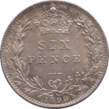 1898 SIXPENCE ( AUNC ) - SIXPENCE - Cambridgeshire Coins