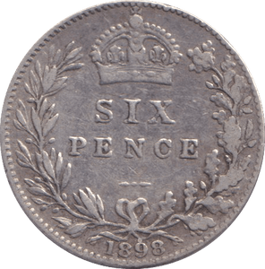 1898 SIXPENCE ( FINE ) - SIXPENCE - Cambridgeshire Coins