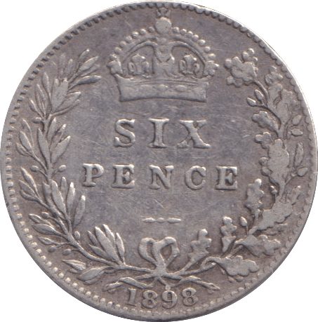 1898 SIXPENCE ( FINE ) - SIXPENCE - Cambridgeshire Coins