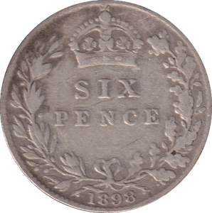 1898 SIXPENCE (FINE) - SIXPENCE - Cambridgeshire Coins
