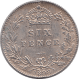 1898 SIXPENCE ( VF ) - SIXPENCE - Cambridgeshire Coins