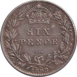 1898 SIXPENCE ( VF ) - SIXPENCE - Cambridgeshire Coins