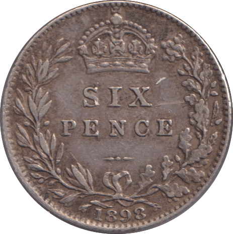 1898 SIXPENCE ( VF ) - SIXPENCE - Cambridgeshire Coins