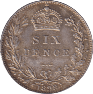 1898 SIXPENCE (VF) - SIXPENCE - Cambridgeshire Coins