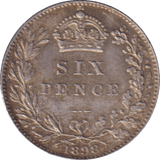 1898 SIXPENCE (VF) - SIXPENCE - Cambridgeshire Coins
