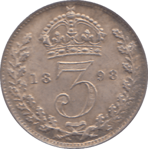 1898 THREEPENCE ( EF ) - THREEPENCE - Cambridgeshire Coins