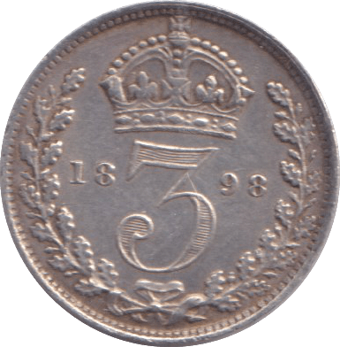 1898 THREEPENCE ( EF ) - THREEPENCE - Cambridgeshire Coins