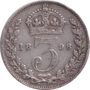 1898 THREEPENCE ( FINE ) - Threepence - Cambridgeshire Coins