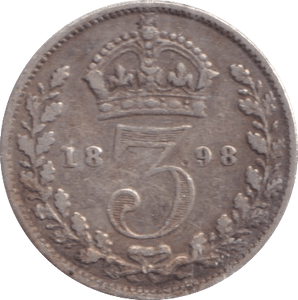 1898 THREEPENCE ( VF ) - Threepence - Cambridgeshire Coins