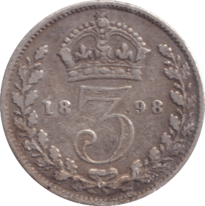 1898 THREEPENCE ( VF ) - Threepence - Cambridgeshire Coins