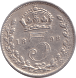 1898 THREEPENCE ( VF ) - THREEPENCE - Cambridgeshire Coins