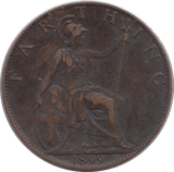 1899 FARTHING ( VF ) - Farthing - Cambridgeshire Coins