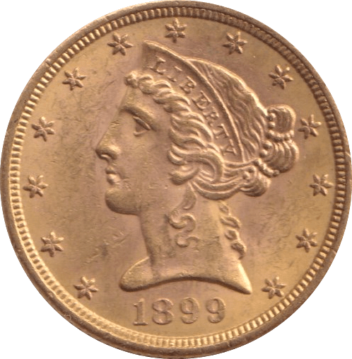 1899 GOLD FIVE DOLLARS USA SAN FRANCISCO MINT - Gold World Coins - Cambridgeshire Coins