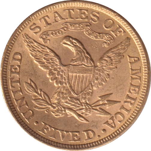 1899 GOLD FIVE DOLLARS USA - Gold World Coins - Cambridgeshire Coins