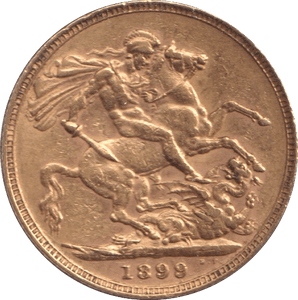 1899 GOLD SOVEREIGN ( GVF ) - Half Sovereign - Cambridgeshire Coins