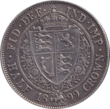1899 HALF CROWN ( VF ) - HALFCROWN - Cambridgeshire Coins