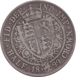 1899 HALFCROWN ( GVF ) - HALFCROWN - Cambridgeshire Coins