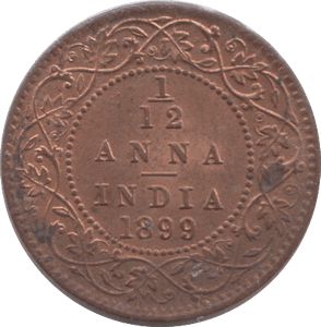 1899 INDIA 1/12 ANNA - WORLD COINS - Cambridgeshire Coins