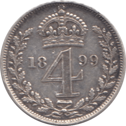 1899 MAUNDY FOURPENCE ( EF ) - MAUNDY FOURPENCE - Cambridgeshire Coins
