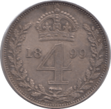 1899 MAUNDY FOURPENCE ( UNC ) - MAUNDY FOURPENCE - Cambridgeshire Coins