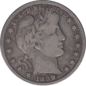 1899 SILVER HALF DOLLAR USA - SILVER WORLD COINS - Cambridgeshire Coins
