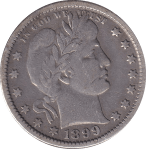 1899 SILVER QUARTER DOLLAR USA - SILVER WORLD COINS - Cambridgeshire Coins