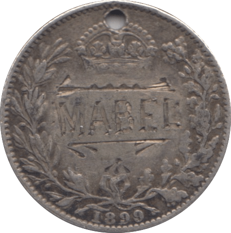 1899 SILVER SIXPENCE LOVE TOKEN - OTHER TOKENS - Cambridgeshire Coins