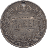 1899 SILVER SIXPENCE LOVE TOKEN - OTHER TOKENS - Cambridgeshire Coins
