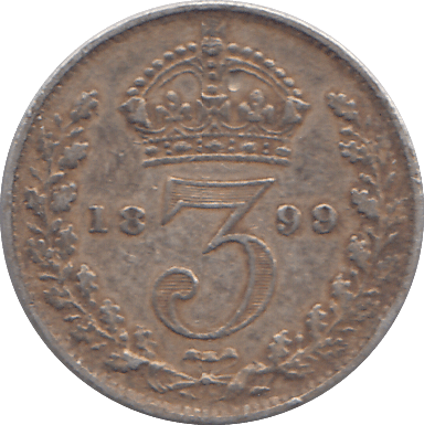 1899 SILVER THREEPENCE ( GVF ) - THREEPENCE - Cambridgeshire Coins