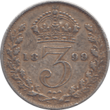 1899 SILVER THREEPENCE ( GVF ) - THREEPENCE - Cambridgeshire Coins