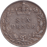 1899 SIXPENCE ( EF ) - SIXPENCE - Cambridgeshire Coins