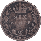 1899 SIXPENCE ( FINE ) - SIXPENCE - Cambridgeshire Coins
