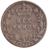 1899 SIXPENCE ( FINE ) - SIXPENCE - Cambridgeshire Coins