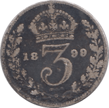 1899 THREEPENCE ( FINE ) - THREEPENCE - Cambridgeshire Coins