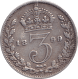 1899 THREEPENCE ( FINE ) - Threepence - Cambridgeshire Coins