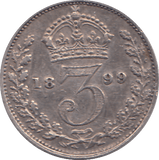 1899 THREEPENCE ( GVF ) - WORLD COINS - Cambridgeshire Coins