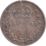 1899 THREEPENCE ( NF ) - THREEPENCE - Cambridgeshire Coins