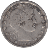 1899 USA QUARTER DOLLAR - SILVER WORLD COINS - Cambridgeshire Coins