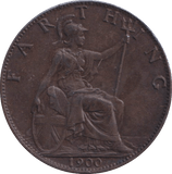 1900 FARTHING ( EF ) - FARTHING - Cambridgeshire Coins