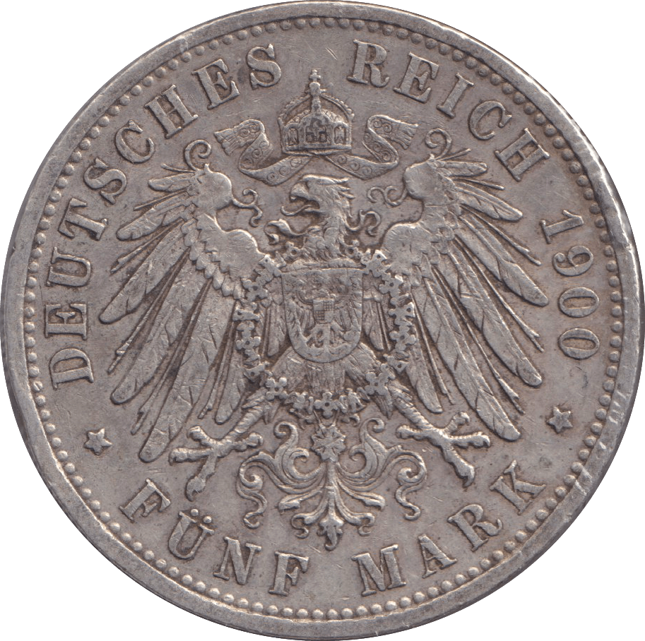 1900 FIVE MARK BERLIN A - SILVER WORLD COINS - Cambridgeshire Coins