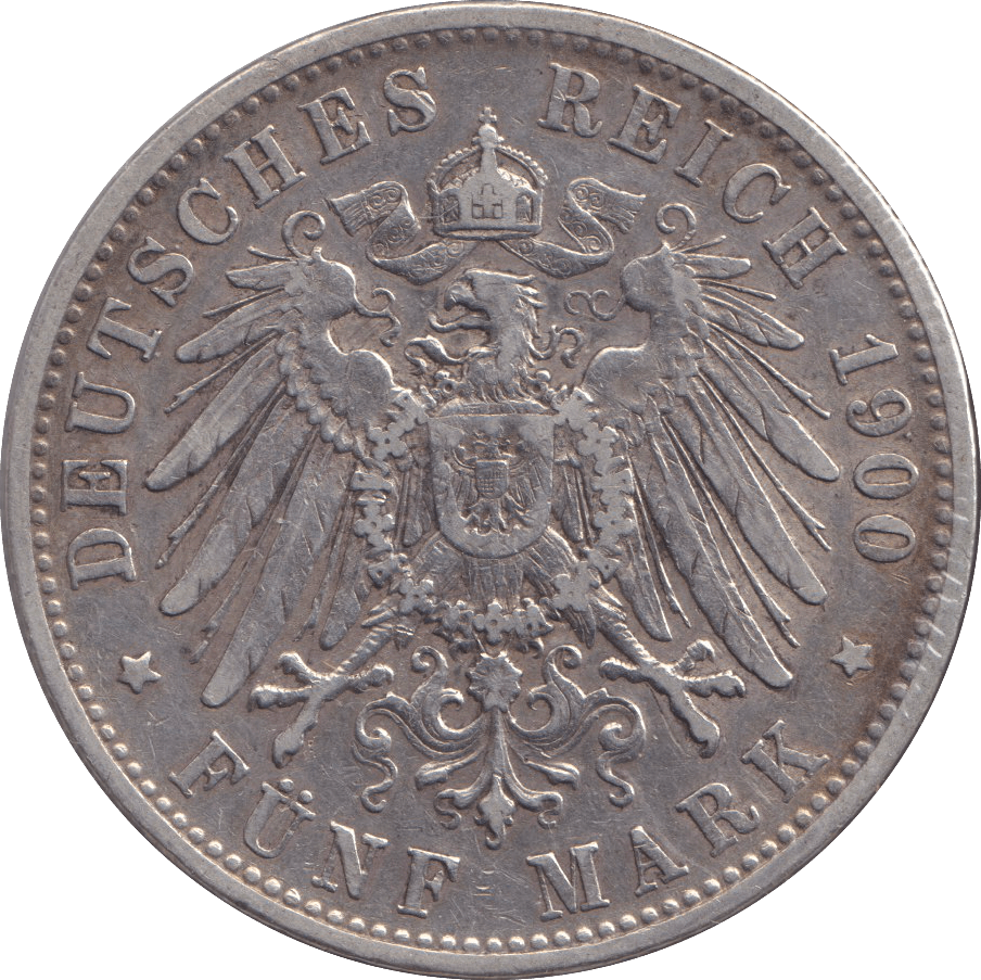 1900 FIVE MARK MUNICH D - SILVER WORLD COINS - Cambridgeshire Coins