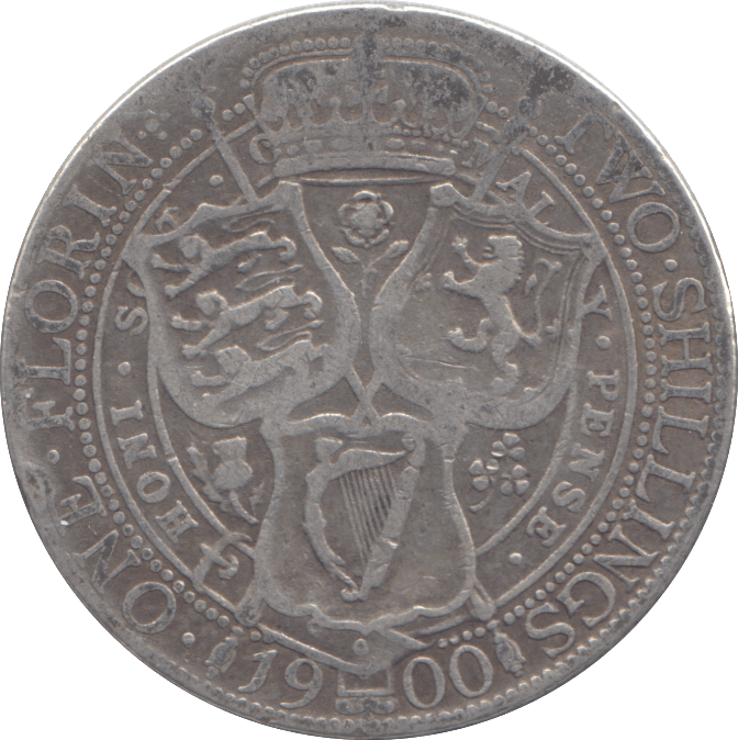 1900 FLORIN ( FNE ) - HALFCROWN - Cambridgeshire Coins