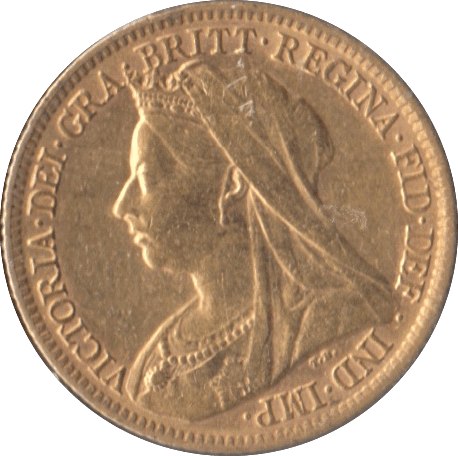 1900 GOLD HALF SOVEREIGN ( GVF ) 4 - HALF SOVEREIGN - Cambridgeshire Coins