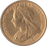 1900 GOLD HALF SOVEREIGN ( GVF ) 4 - HALF SOVEREIGN - Cambridgeshire Coins