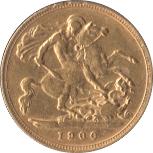 1900 GOLD HALF SOVEREIGN ( GVF ) 4 - HALF SOVEREIGN - Cambridgeshire Coins