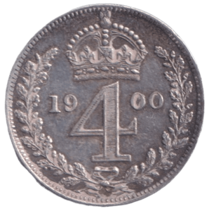 1900 MAUNDY FOURPENCE ( UNC ) - MAUNDY FOURPENCE - Cambridgeshire Coins