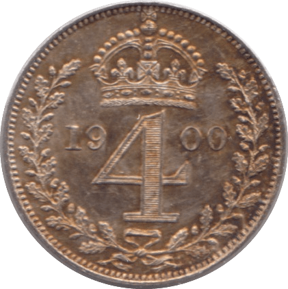 1900 MAUNDY FOURPENCE ( UNC ) - MAUNDY FOURPENCE - Cambridgeshire Coins